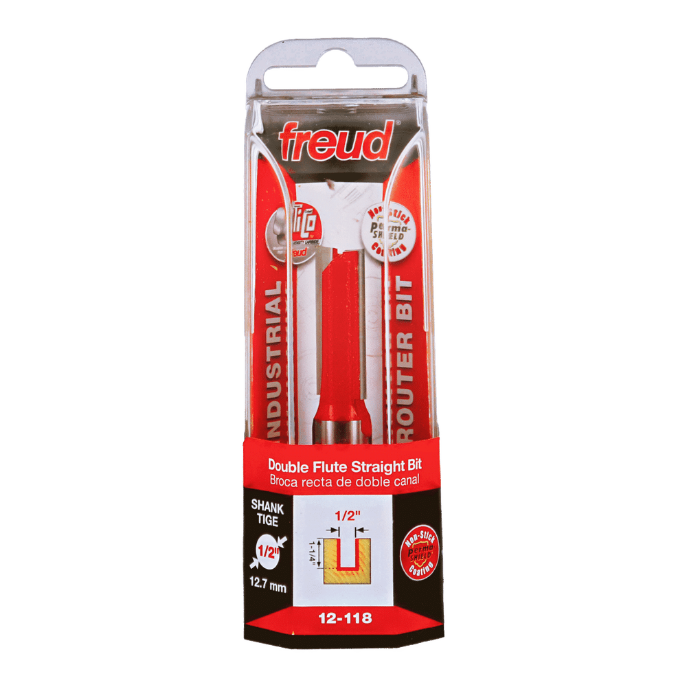 Freud 12-118 1/2″ Double Flute Straight Bit (Carbide Height 1-1/4″) Discount