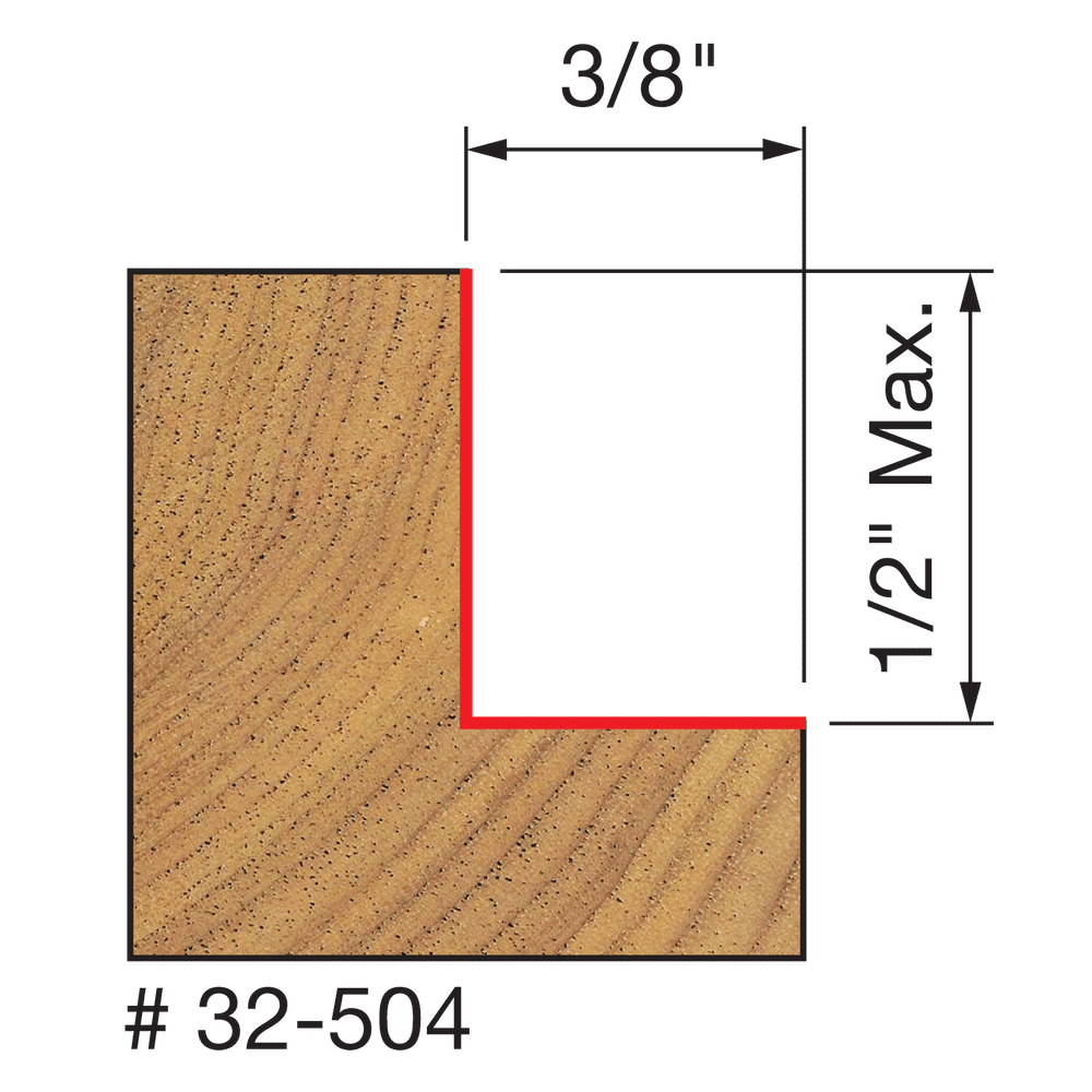 Freud 32-504 flush, 1/8″, 1/4″, 5/16″, 3/8″, 7/16″, 1/2″ Depth Rabbeting Bit with Bearings Set Supply