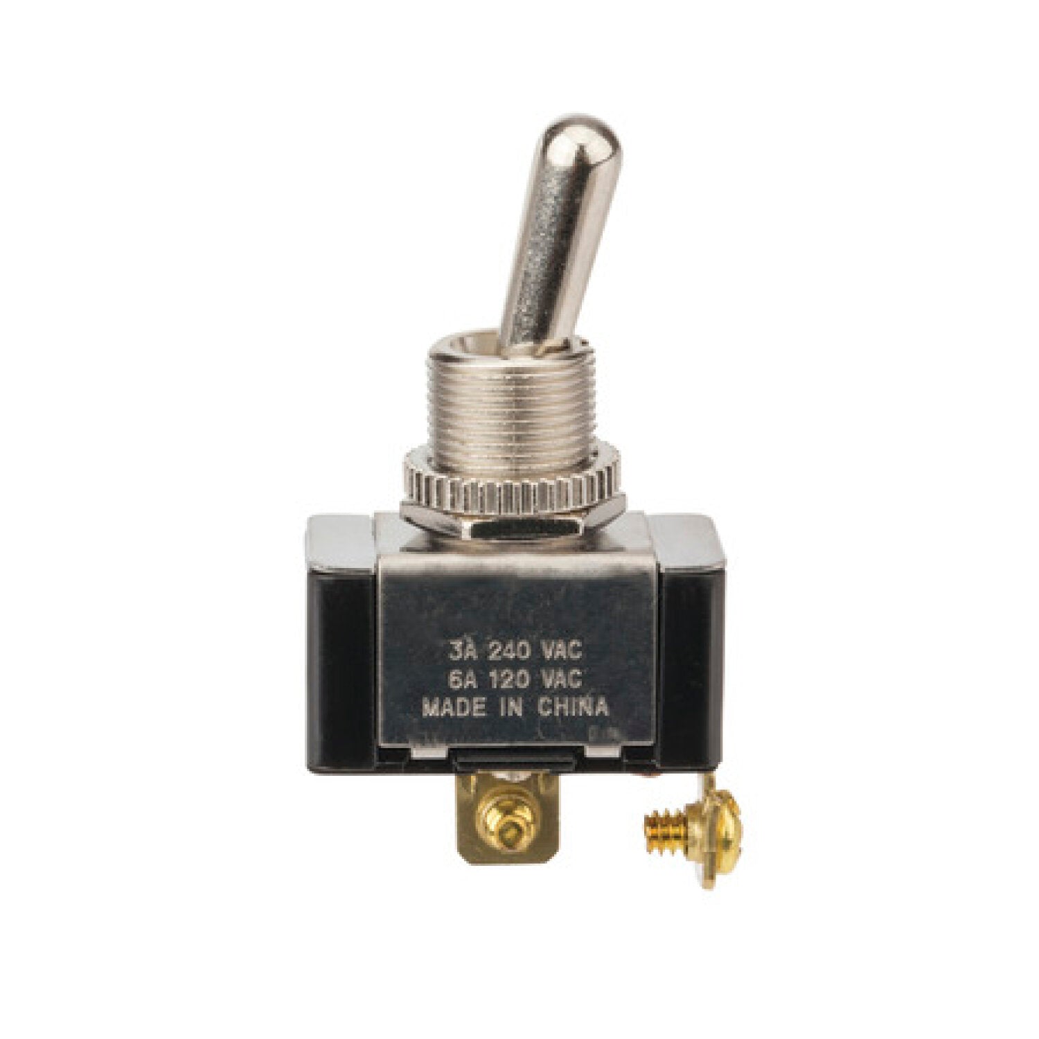 NSI 78110TS Toggle Switch SPST 6 Amps Off-On Circuit Bat Br/Ni Screw Connection Online Sale