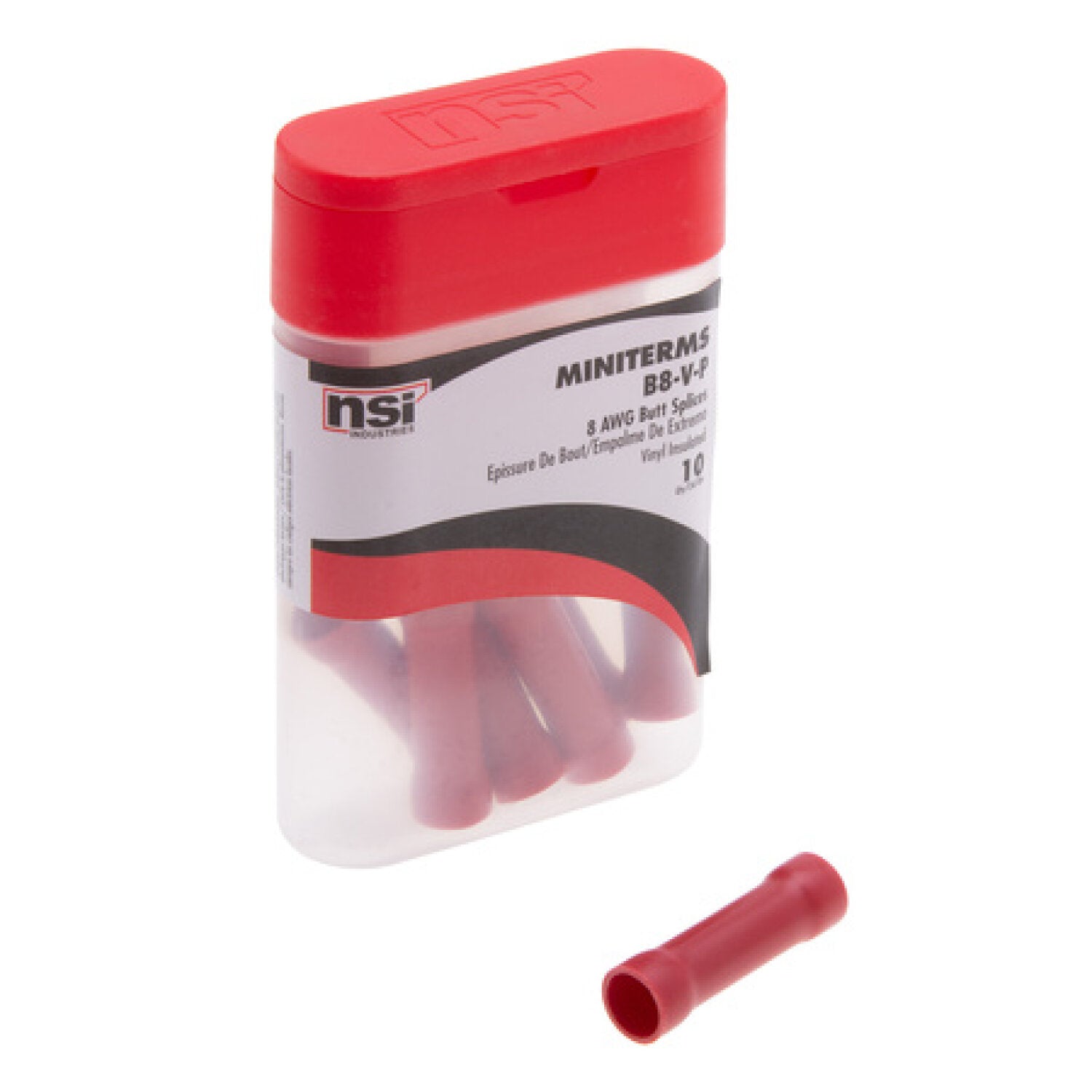 NSI B8-V-P 8 AWG Vinyl Butt Splice, 10 Pcs PRO Pack Sale
