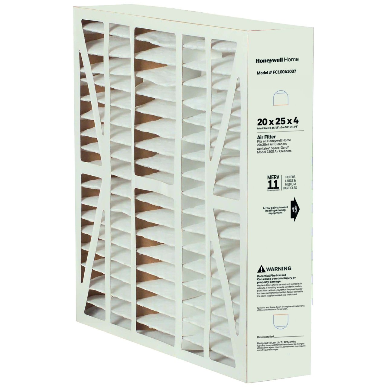 Honeywell Home FC100A1037/U MERV 11 Replacement Media Air Filter, 20″ x 25″ x 4″ on Sale