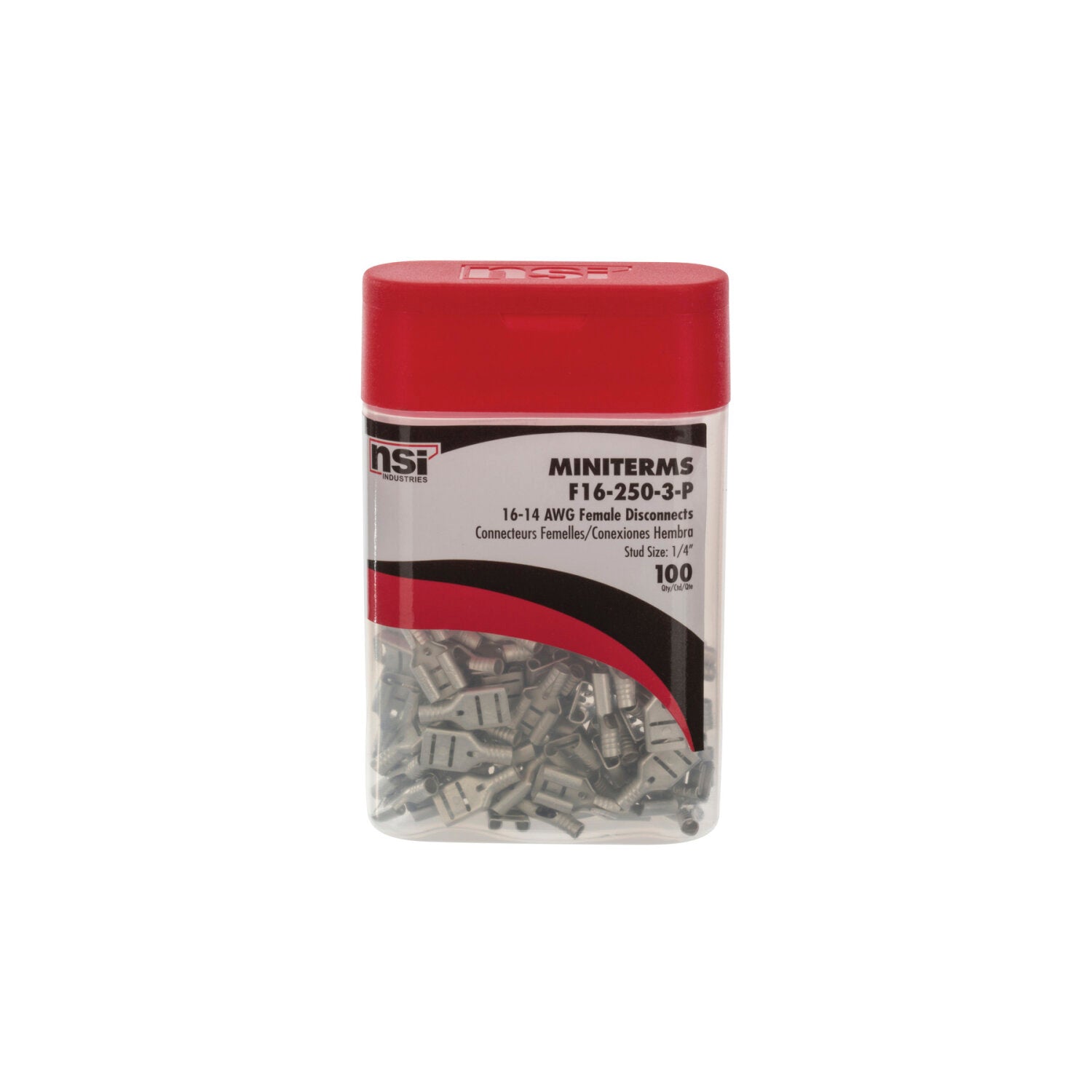 NSI F16-250-3-P 16-14 AWG Bare Female Disconnect 100 Pc. PRO Pack Online Sale