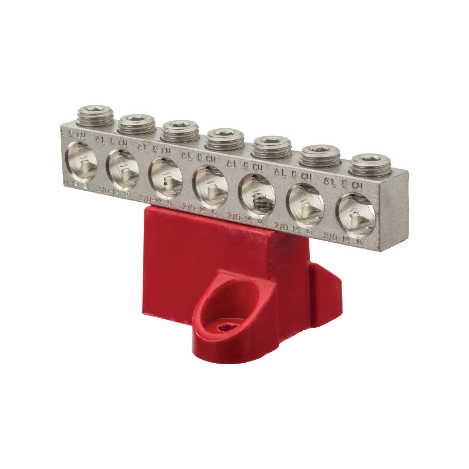 NSI GBA20-7 Aluminum Isolated Ground Bar, AL/CU 2/0-14 AWG Range, 7 Circuits Online Sale