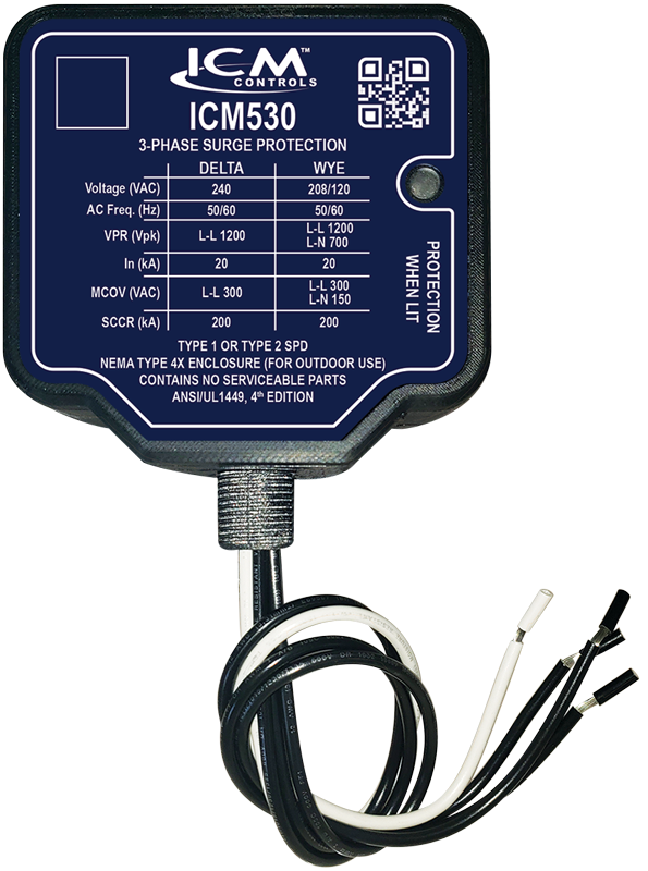 ICM Controls ICM530 3-Phase Surge Protective Device, Delta 240VAC or Wye 120/208VAC Hot on Sale