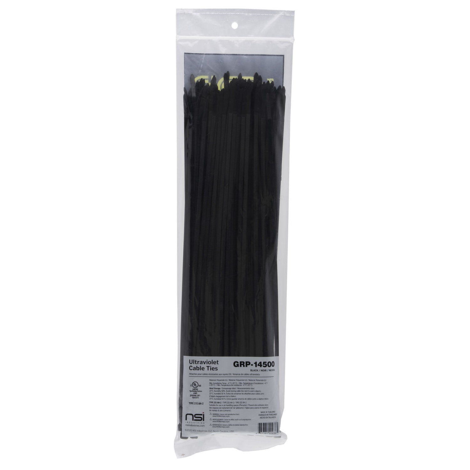 NSI GRP-14500 14”, Black General Purpose 50lb Cable Ties, 100 Pack Online Hot Sale
