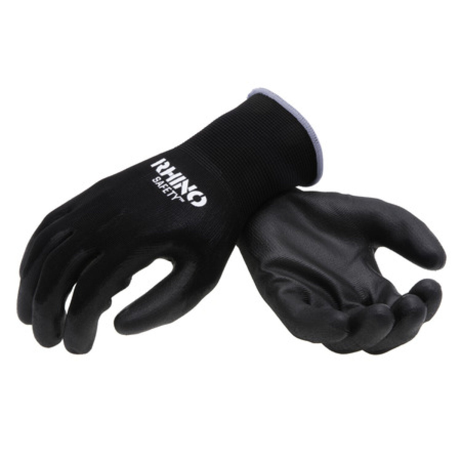 NSI GLV-200L Black Nylon Safety Gloves, Polyurethane Palm Coating, Large Fashion