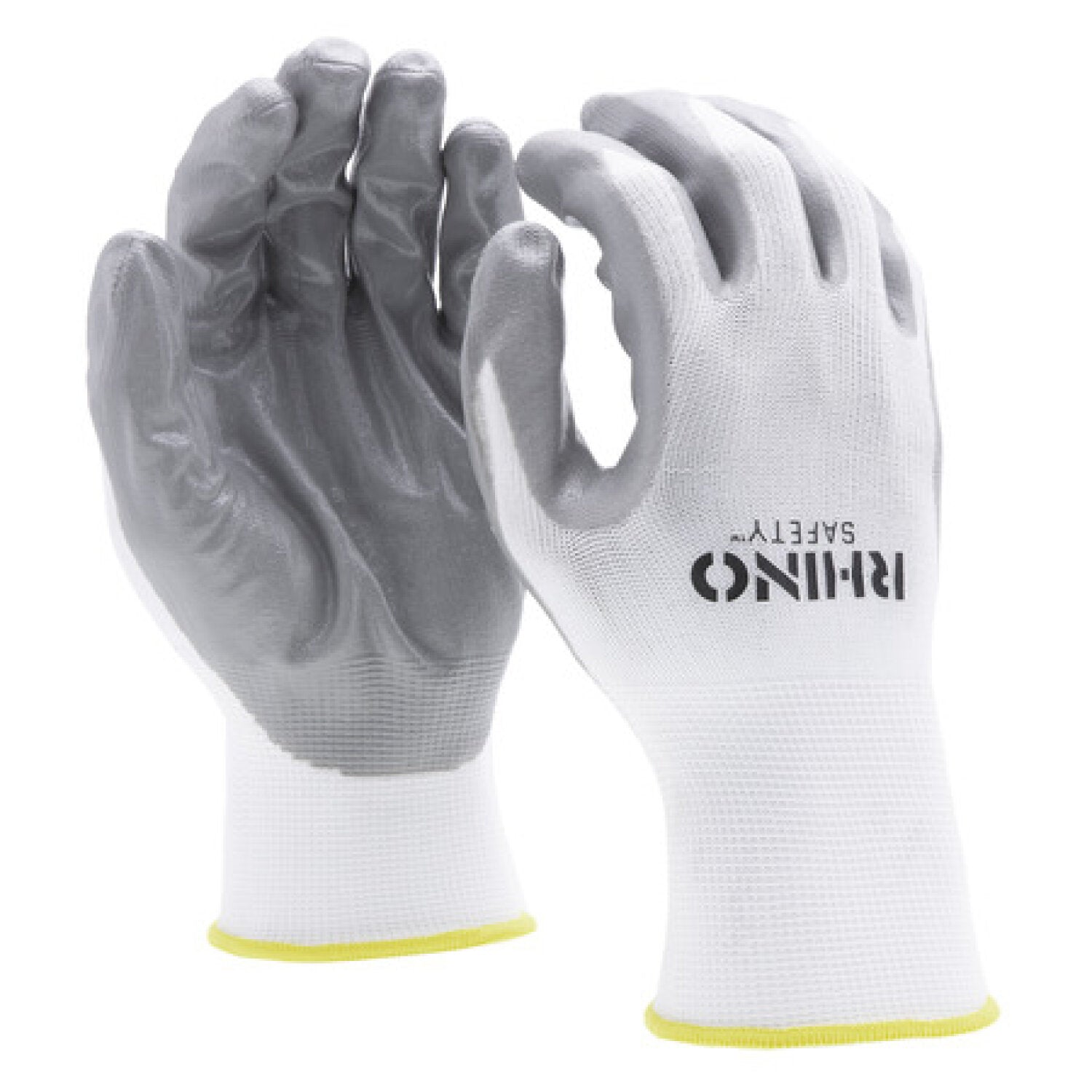 NSI GLV-100XL White Nylon Safety Gloves, Palm-Dipped Nitrile Coating, Extra Large Online Hot Sale