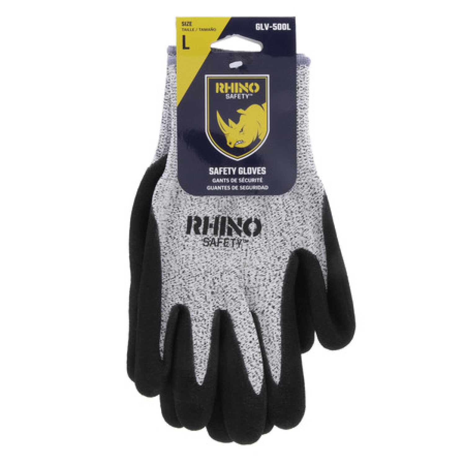 NSI GLV-500L Black/White HPPE Nylon Cut-Resistant Gloves, Nitrile Palm, Large Supply