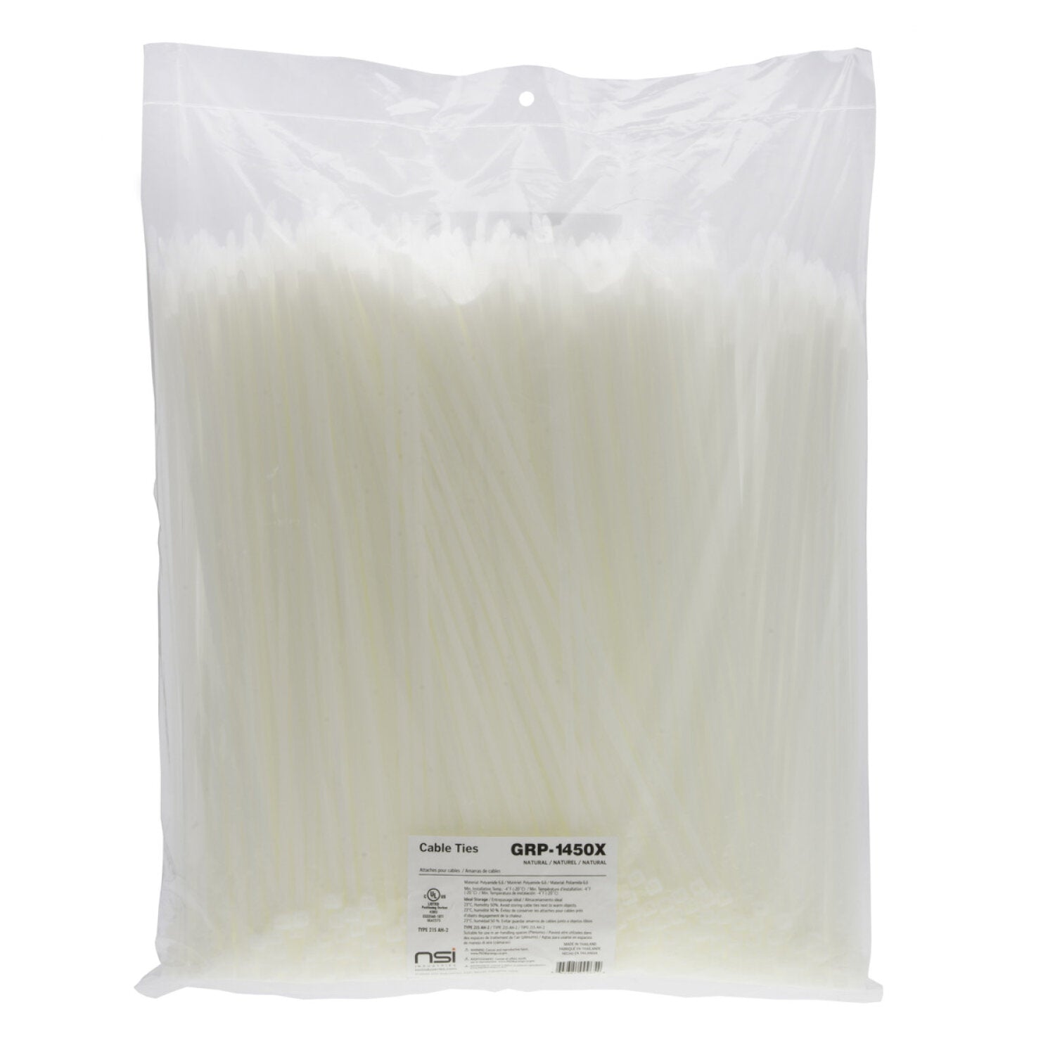 NSI GRP-1450X 14”, Natural General Purpose 50lb Cable Ties, 1000 Bulk Pack Online Sale