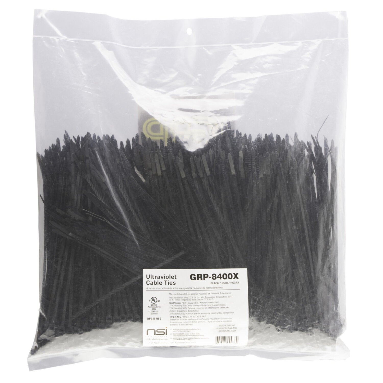 NSI GRP-8400X 8”, Black General Purpose 40lb Cable Ties, 1000 Bulk Pack Online Hot Sale