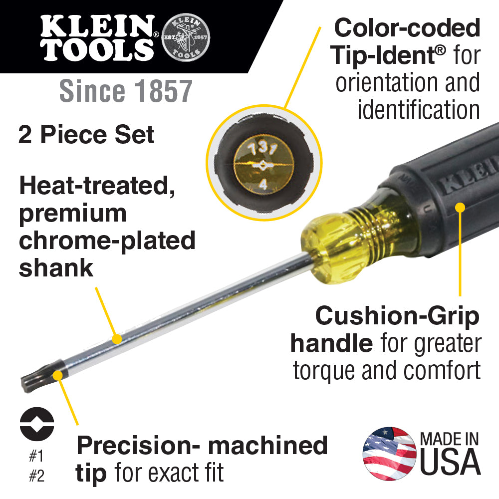 Klein Tools 32378 Screwdriver Set, Combination Tip, 2-Piece Online Hot Sale