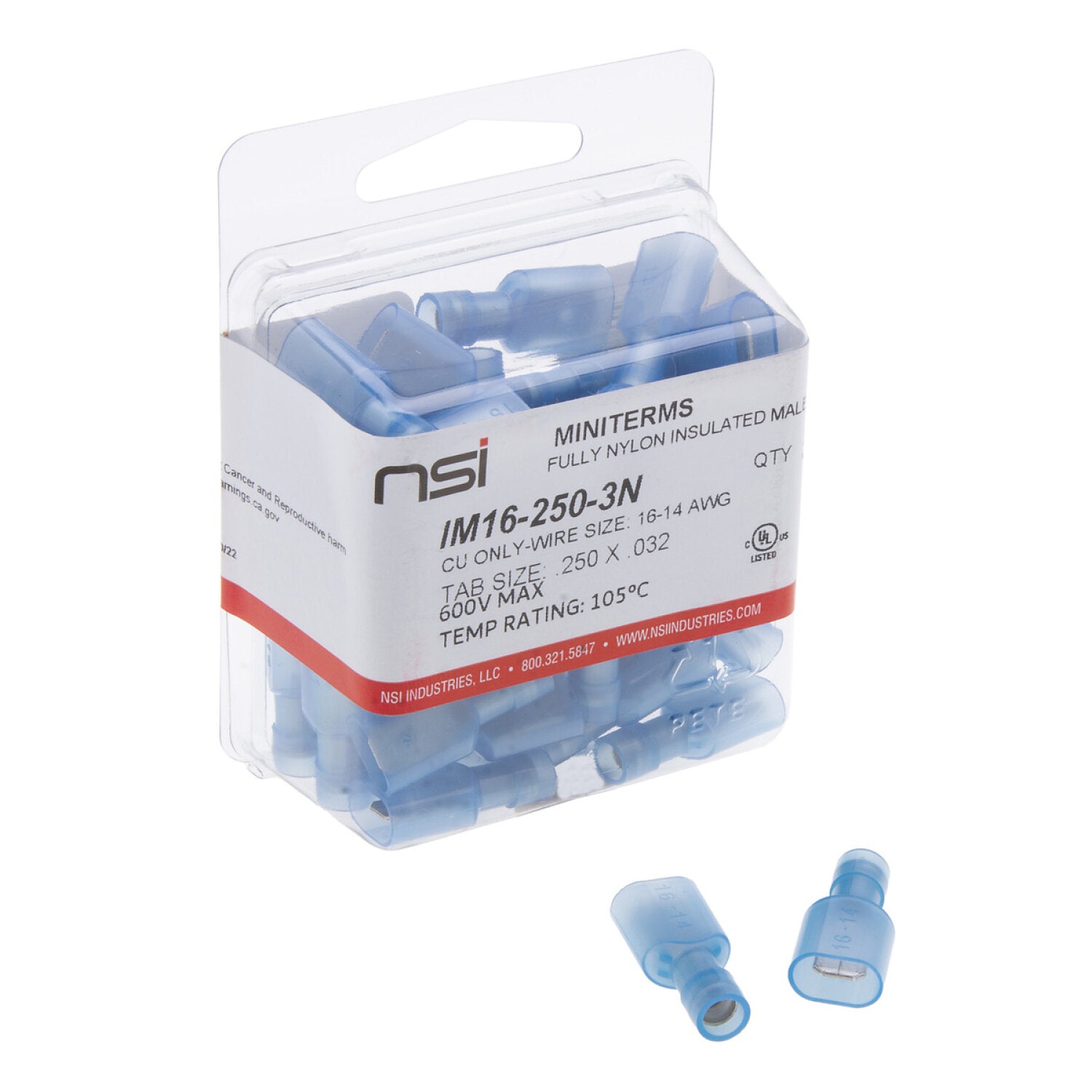 NSI IM16-250-3N 16-14 Awg Fully Insulated Nylon Male Disconnect 50/Pack Online Sale