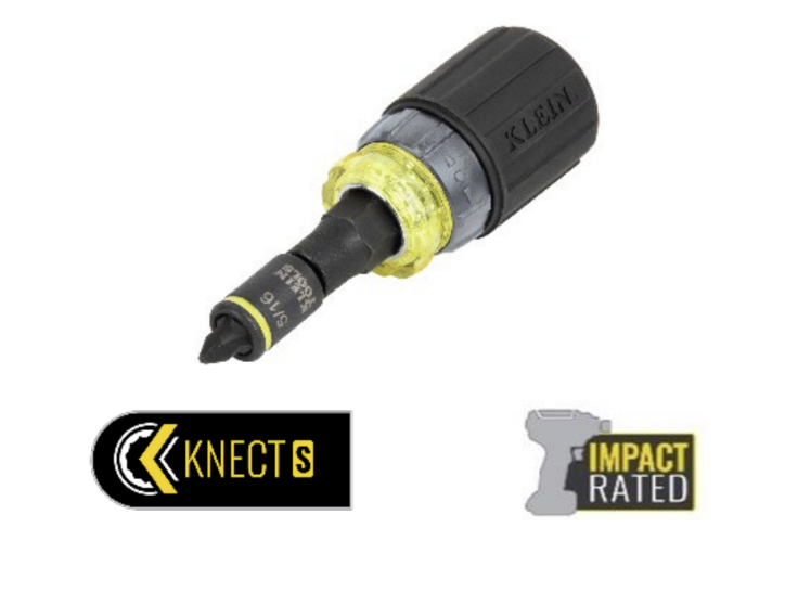 Klein Tools 32561HDRT KNECT™ 7-in-1 Ratcheting Impact-Rated Stubby Screwdriver/Nut Driver Sale