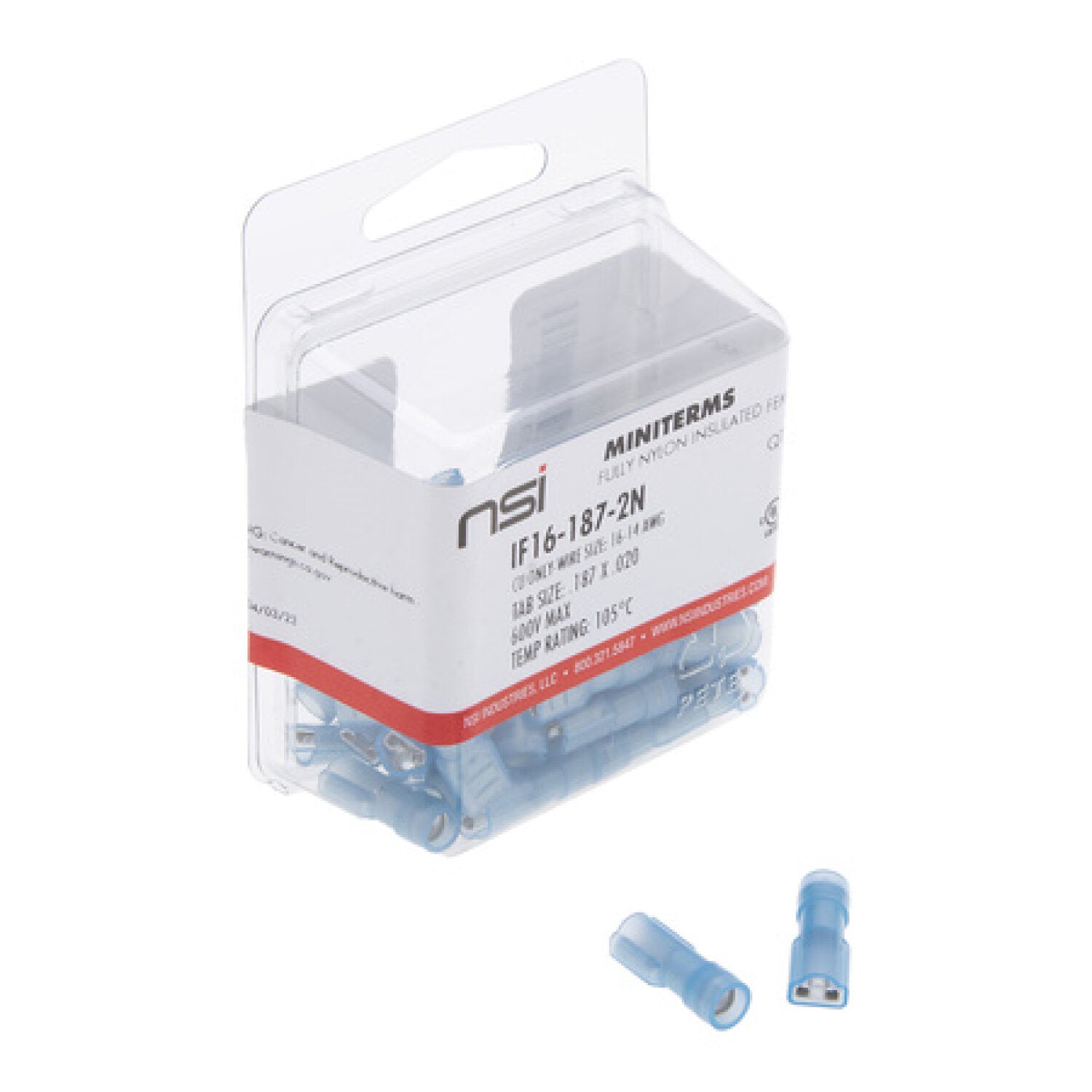 NSI IF16-187-2N 16-14 Awg Fully Insulated Female Disconnect Nylon 50 Per Pack Online