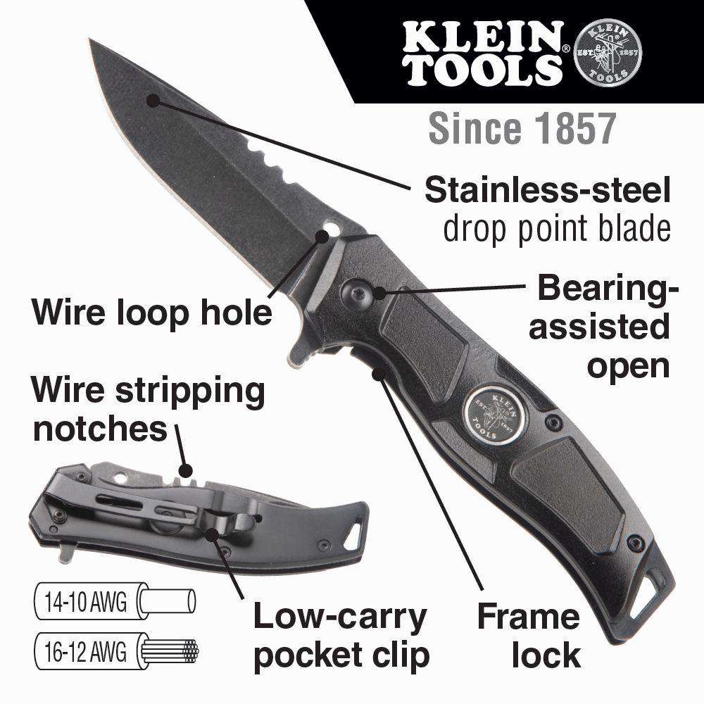 Klein Tools 44228 Electrician’s Bearing-Assisted Open Pocket Knife Online Hot Sale