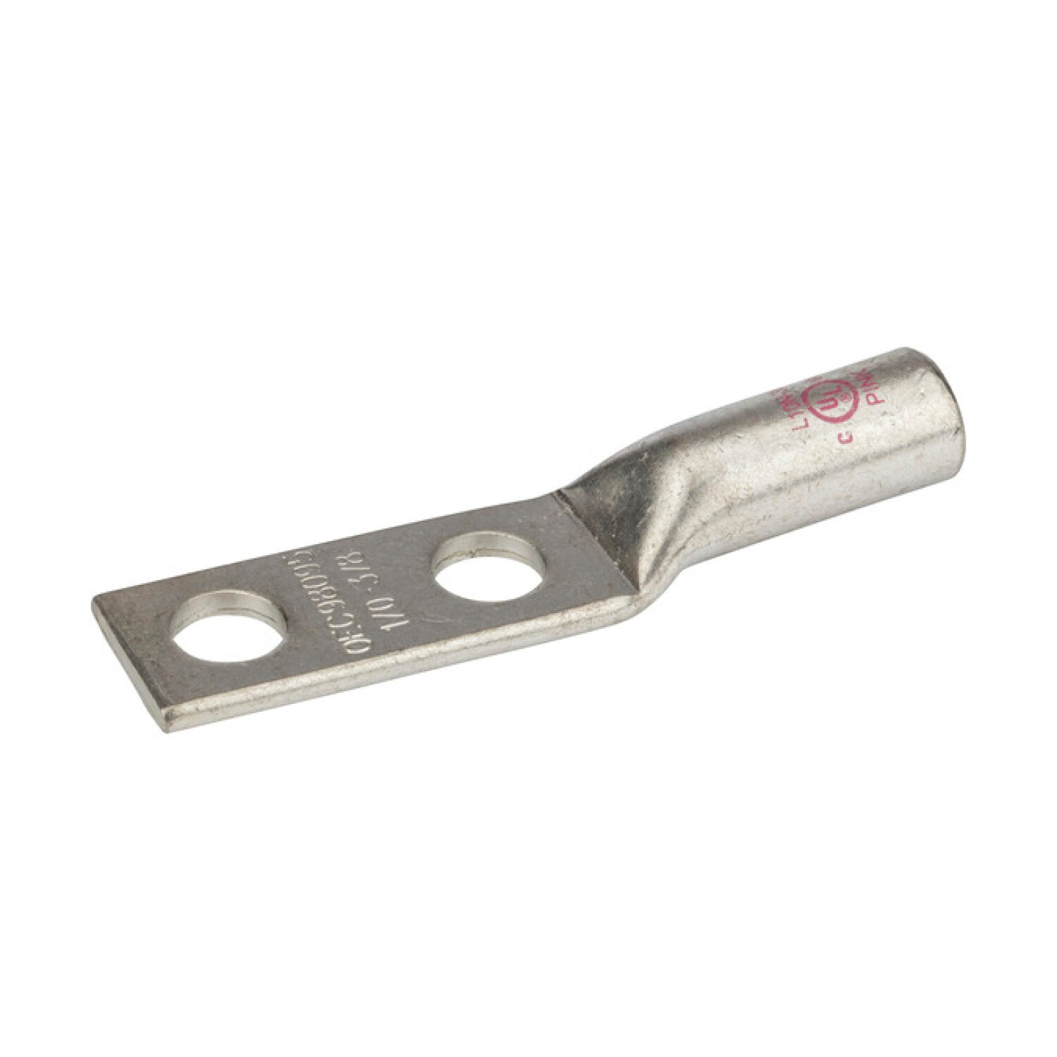 NSI L10N-38 Copper Long Lug – Pink 2-Hole 1/0 AWG 3/8 Inch Online Sale