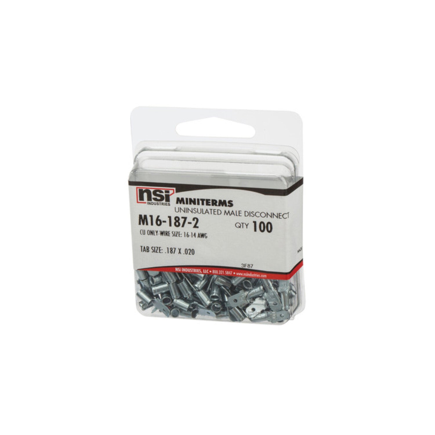 NSI M16-187-2 16-14 Awg Bare Male Disc .187 Tab 100/Pack Online Hot Sale