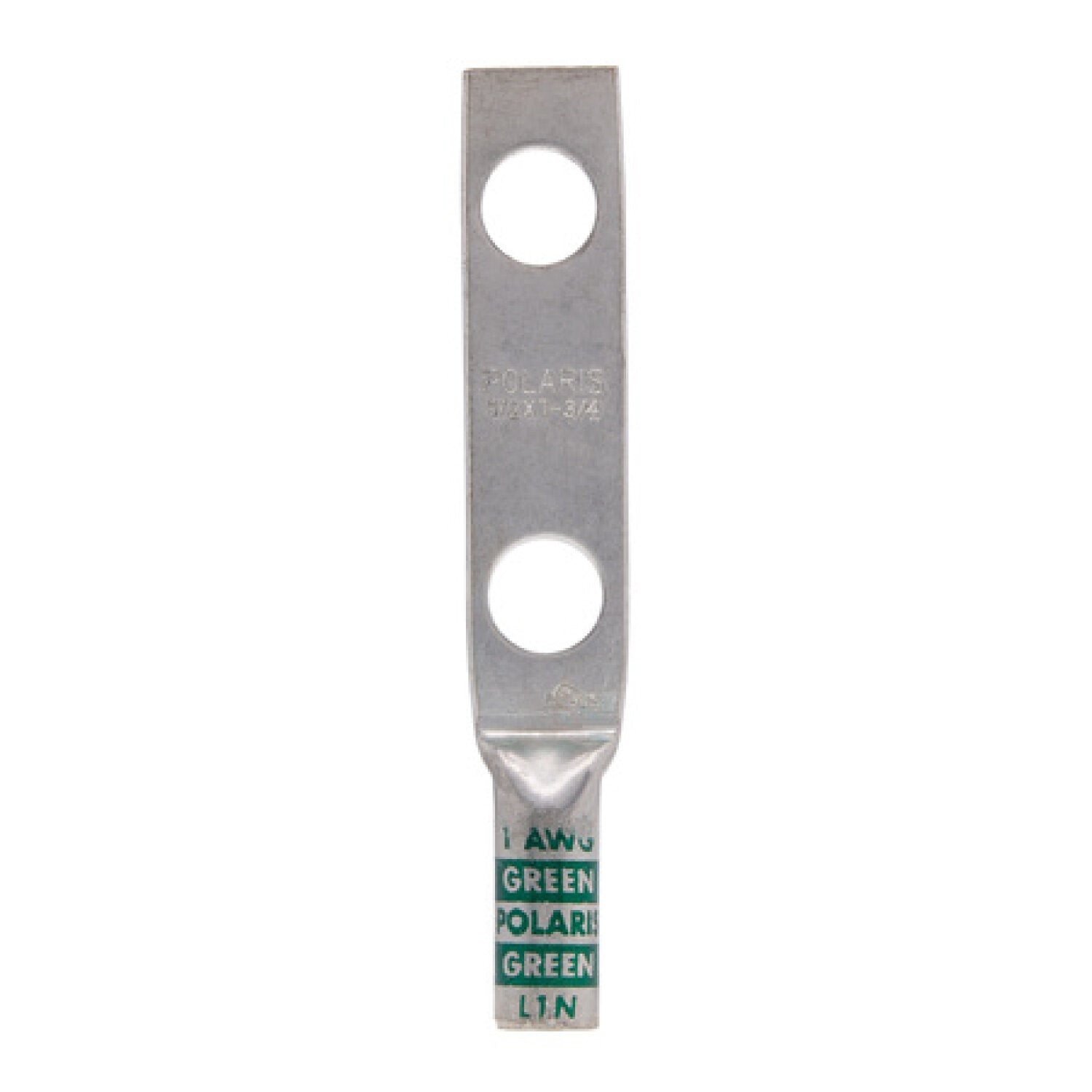 NSI L1N Copper Long Lug – Green 2-Hole 1 AWG 1/2 Inch Online Hot Sale