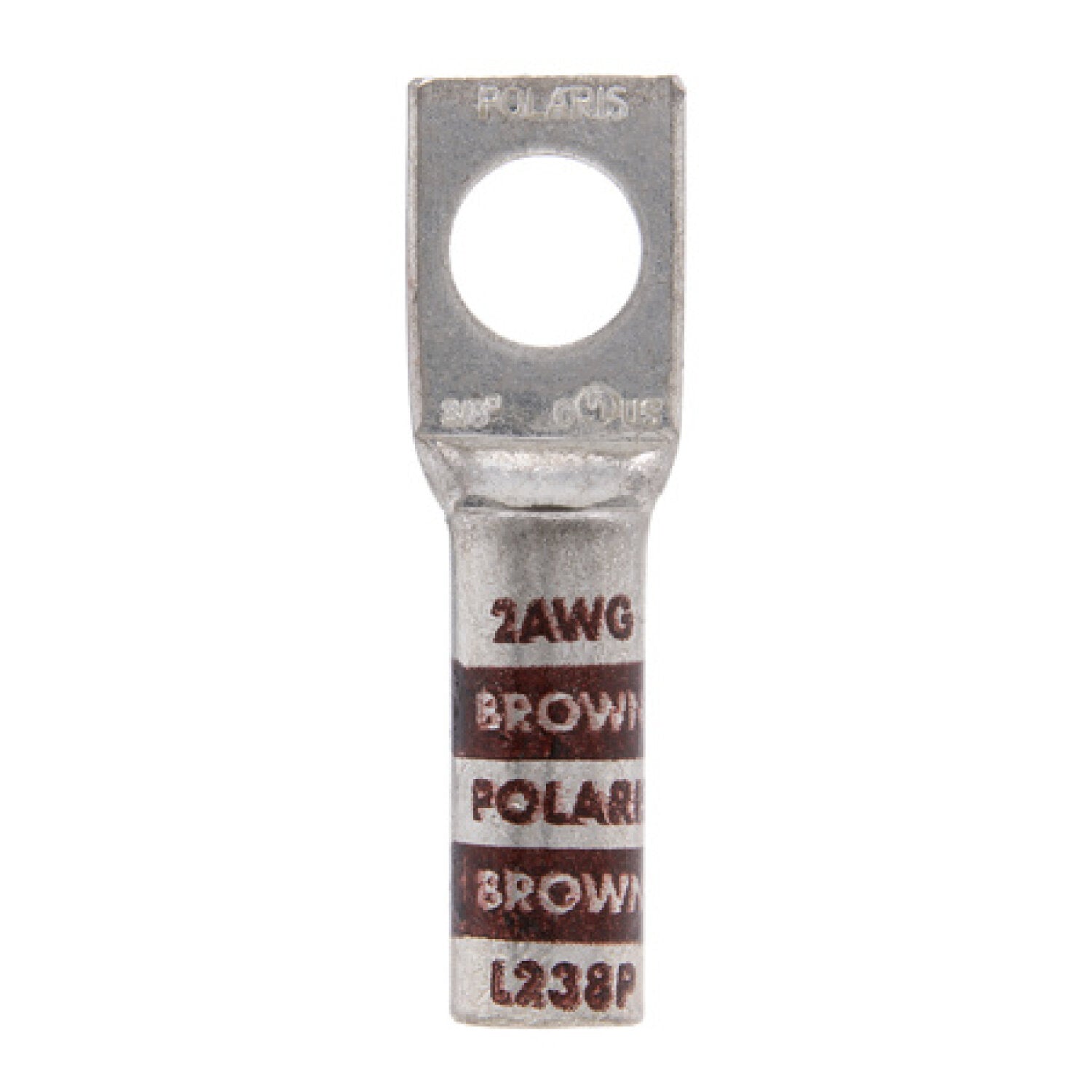NSI L238P Copper Long Lug with Peep Hole – Brown 1-Hole 2 AWG 3/8 Inch Fashion