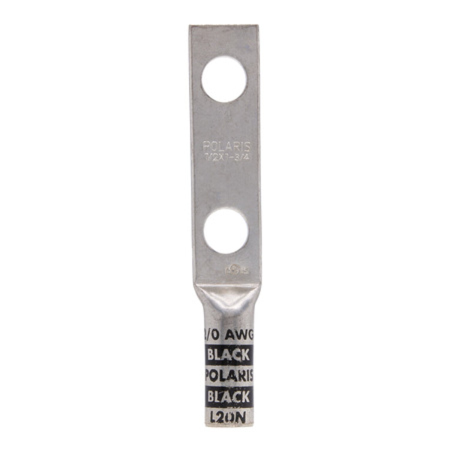 NSI L20N Copper Long Lug – Black 2-Hole 2/0 AWG 1/2 Inch Online now