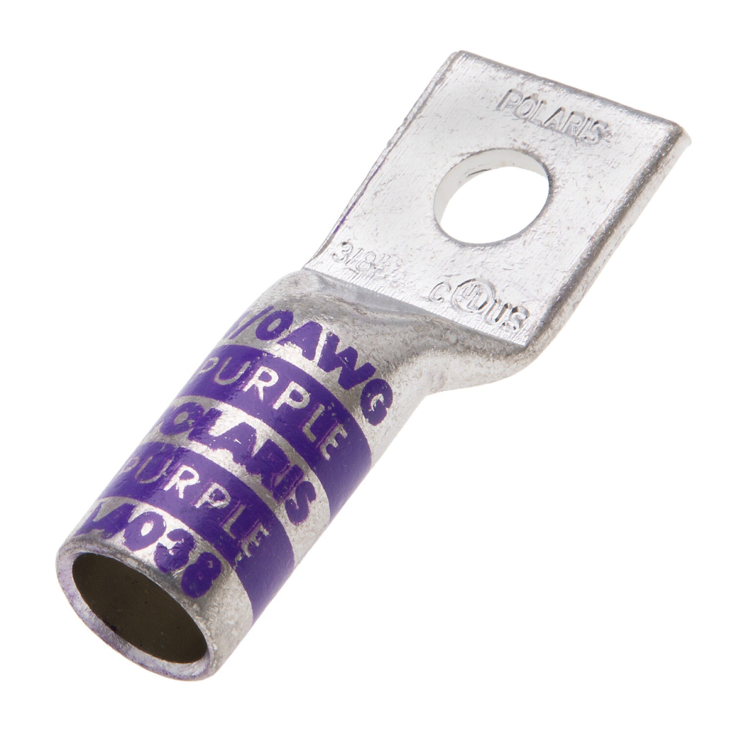 NSI L4038 4/0 AWG 3/8” 1-Hole Copper Long Lug – Purple Online now