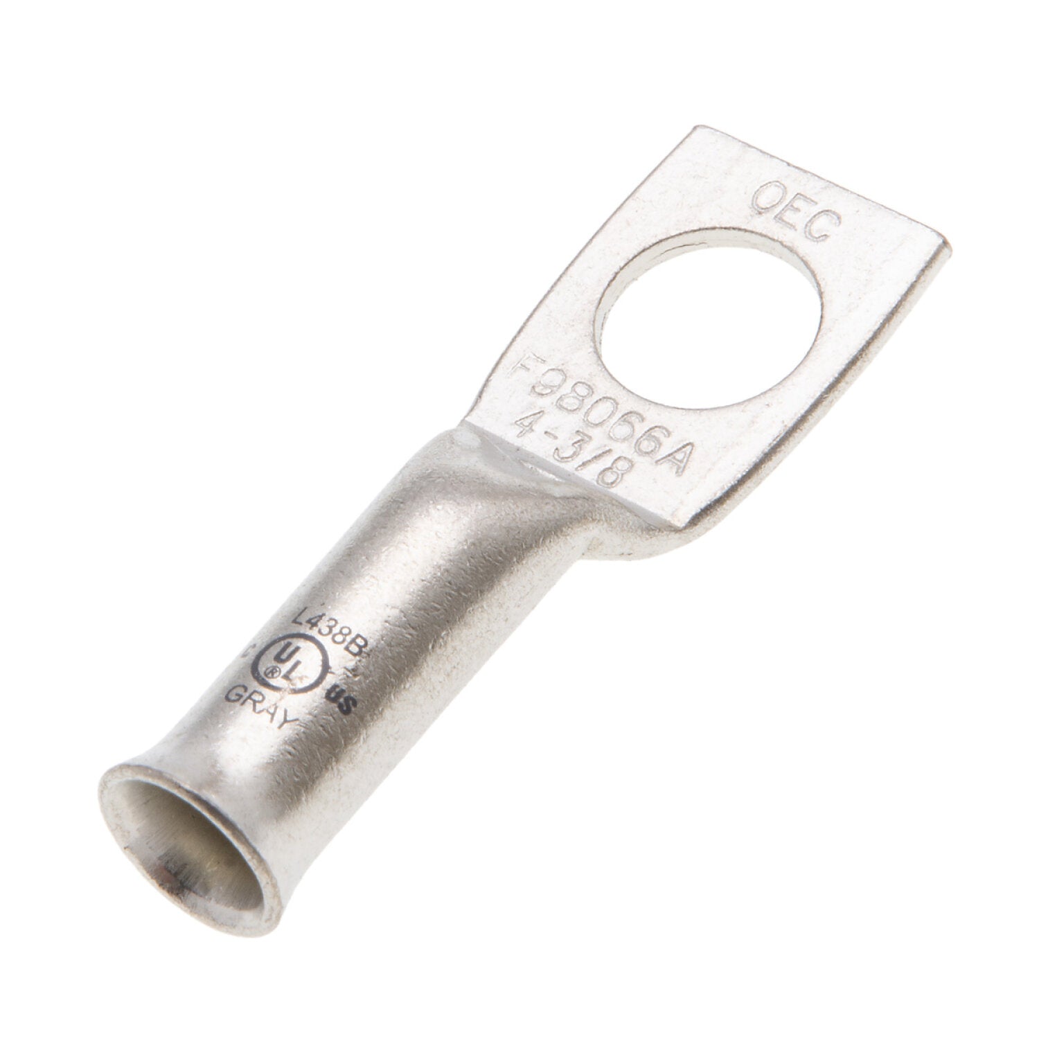 NSI L438B 4 AWG 3/8” 1-Hole Copper Long Lug – Gray – Bell End Online Sale