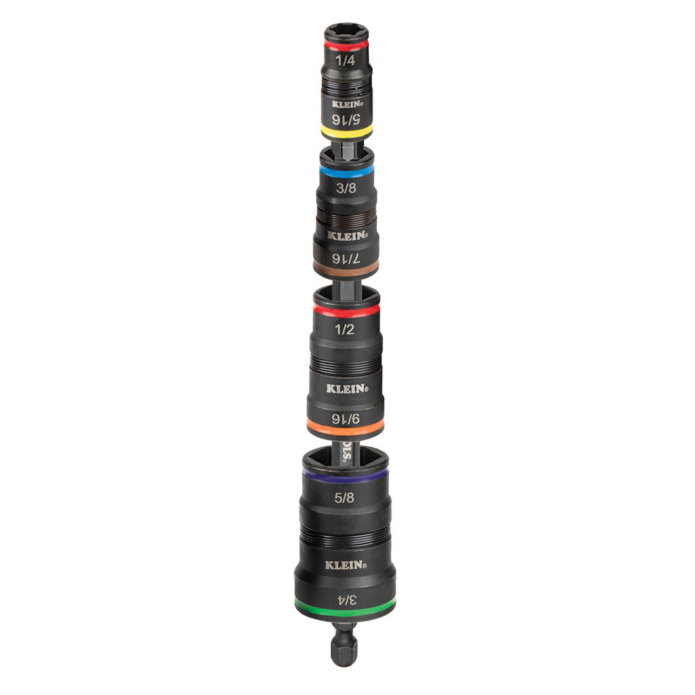 Klein Tools 32934 9-in-1 Impact Rated Flip Socket Set (NO HANDLE) Supply