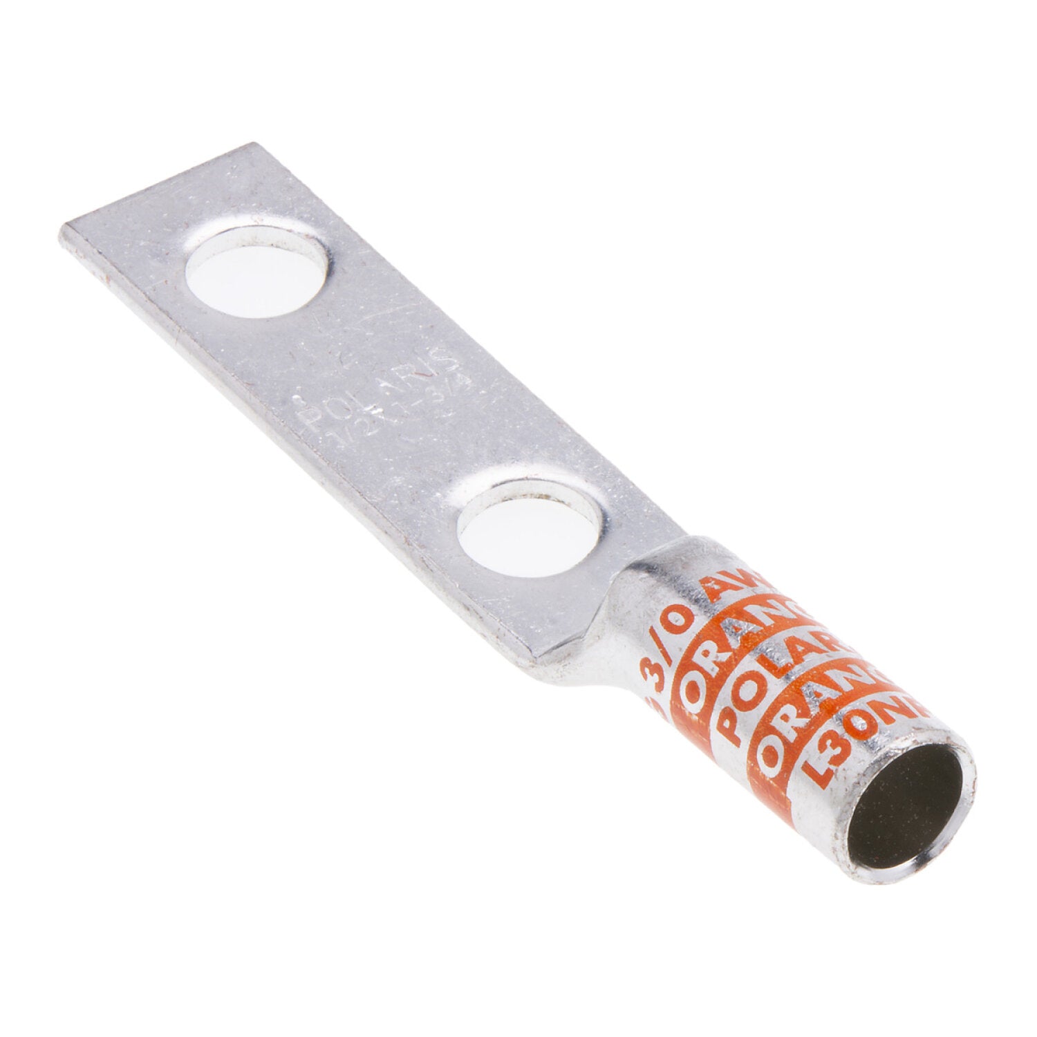 NSI L30NP 3/0 AWG 1/2” 2-Hole Copper Long Lug with Peep Hole – Orange on Sale