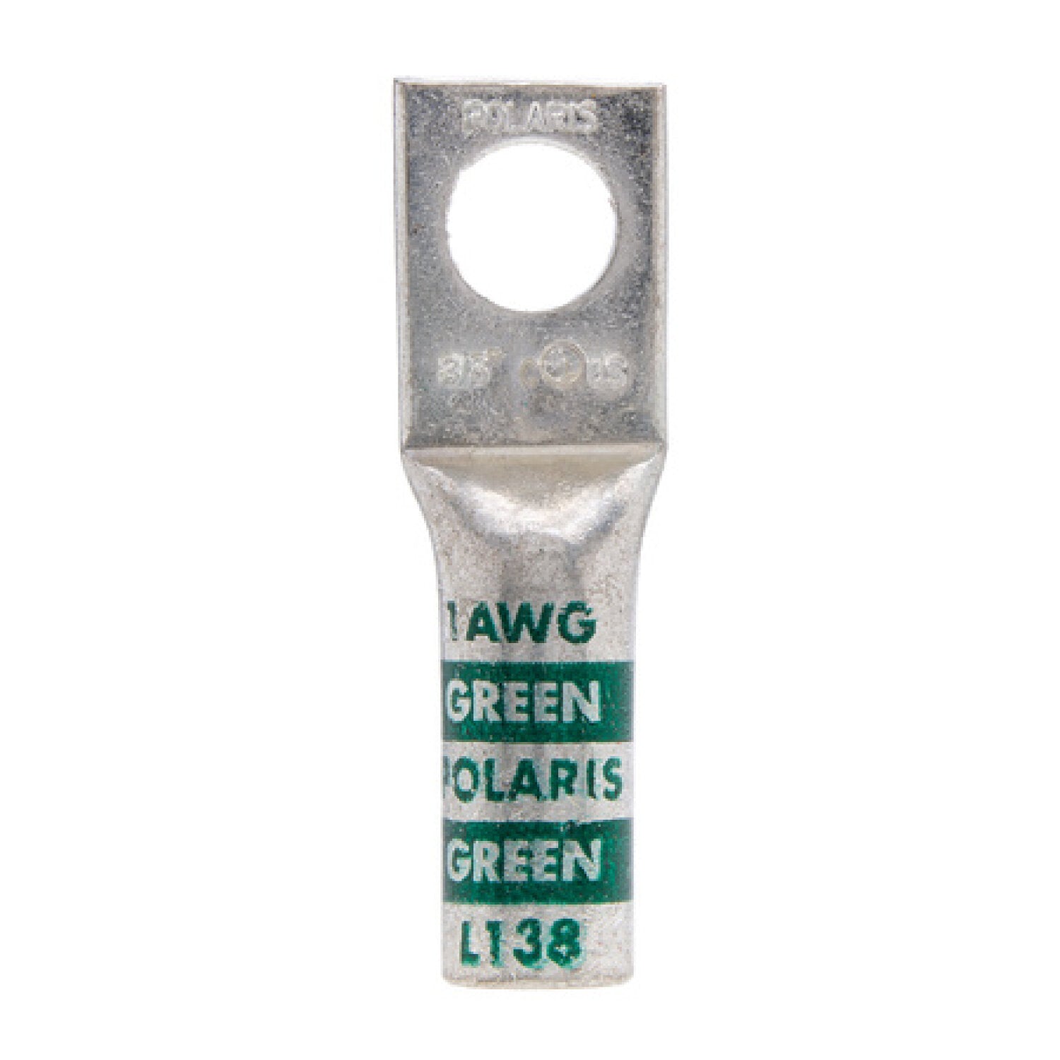 NSI L138 Copper Long Lug – Green 1-Hole 1 AWG 3/8 Inch Supply