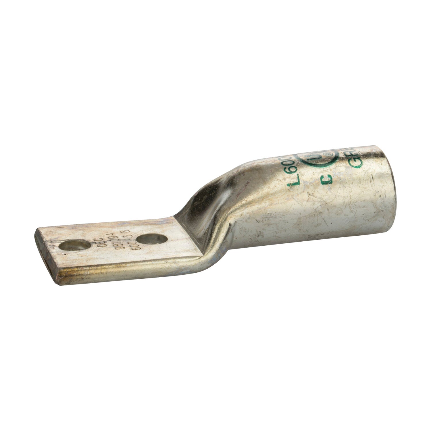 NSI L600N-38 Copper Long Lug – Green 2-Hole 600 MCM 3/8 Inch Supply