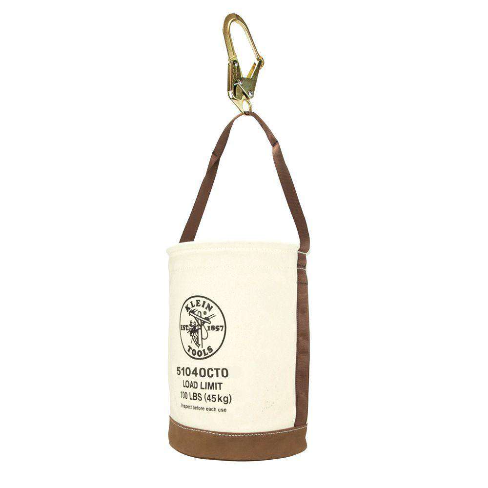 Klein Tools 5104OCTO Canvas Bucket, Leather Bottom, Connection Points, 12-Inch Fashion