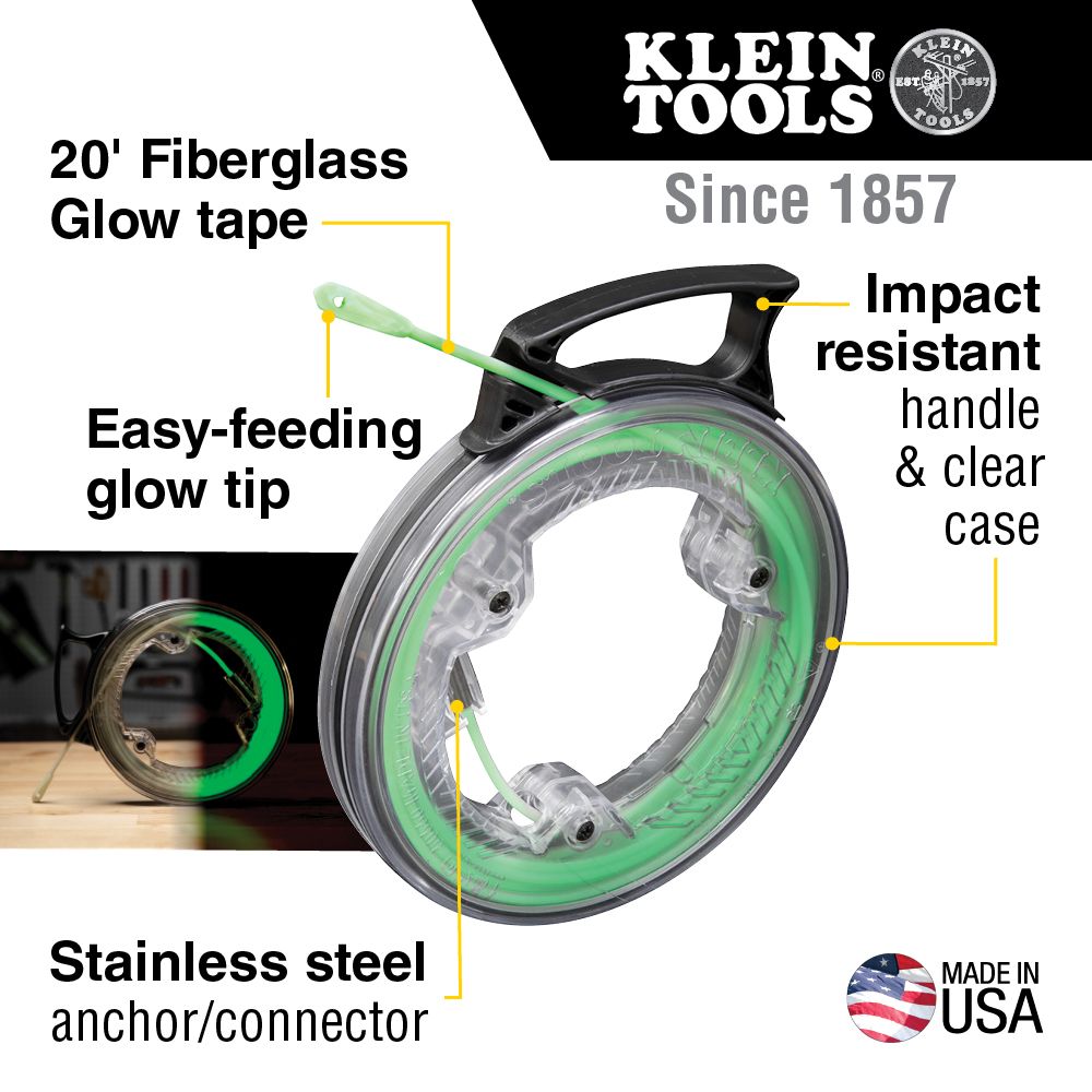 Klein Tools 50550 Glow in the Dark Fish Tape, 20-Foot Online