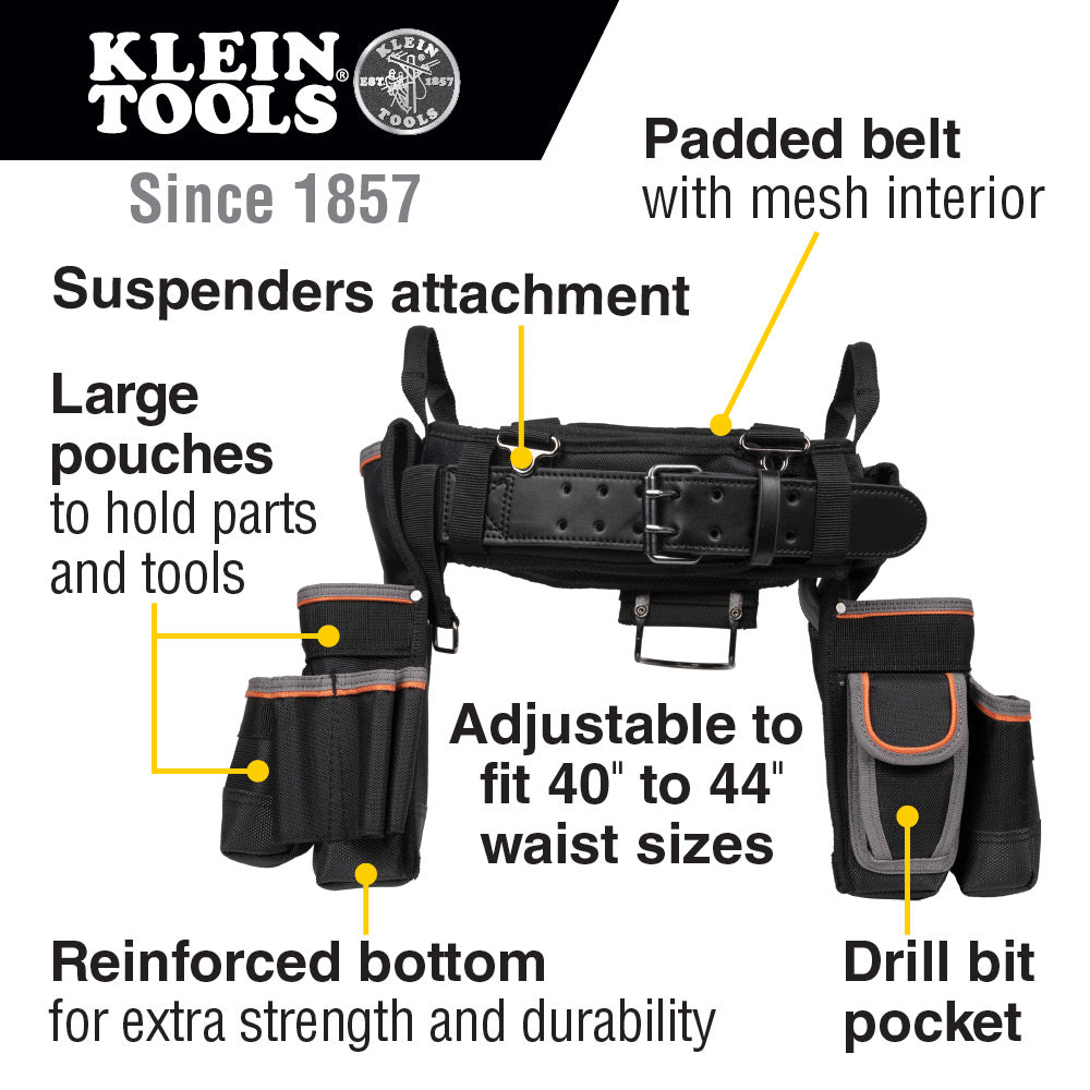 Klein Tools 55429 Tradesman Pro™ Electrician’s Tool Belt, XL Fashion
