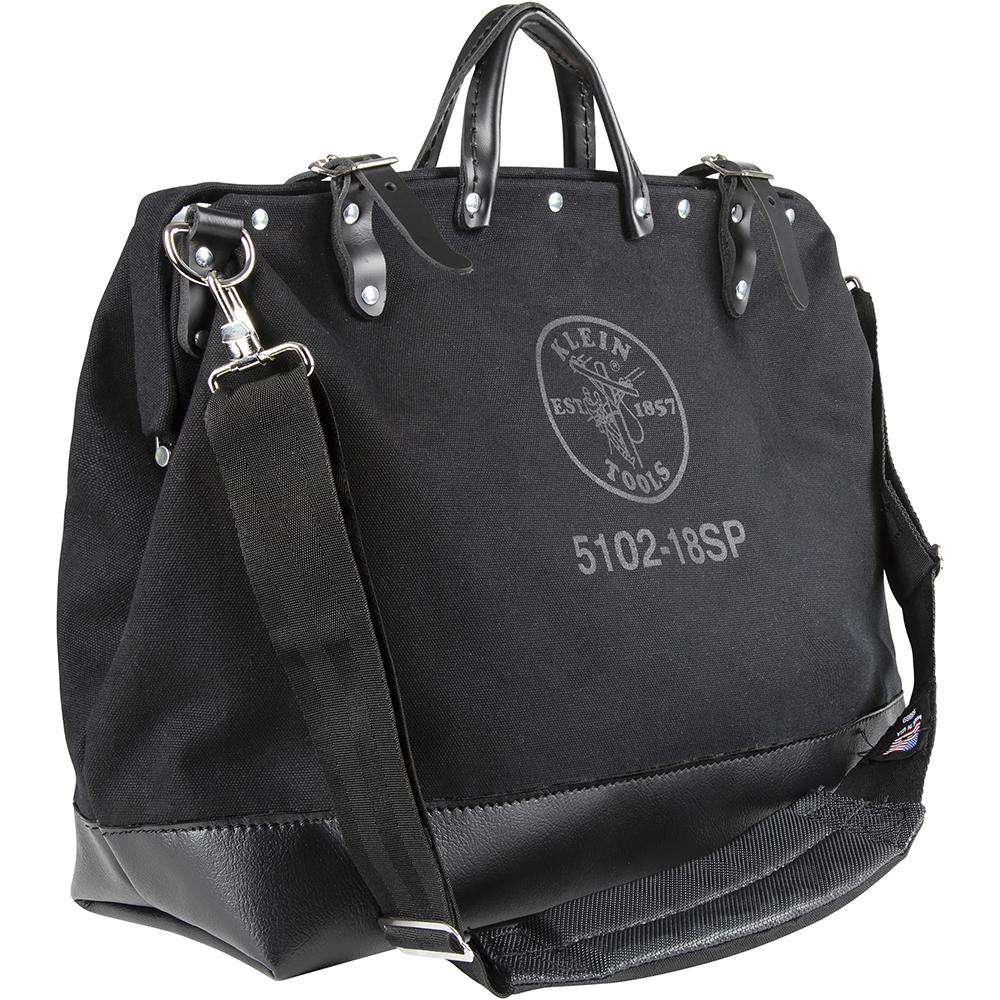 Klein Tools 510218SPBLK Deluxe Tool Bag, Black Canvas, 13 Pockets, 18-Inch Online