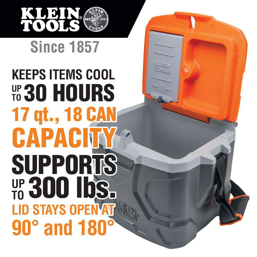 Klein Tools 55600 Tradesman Pro™ Tough Box Cooler, 17-Quart Fashion