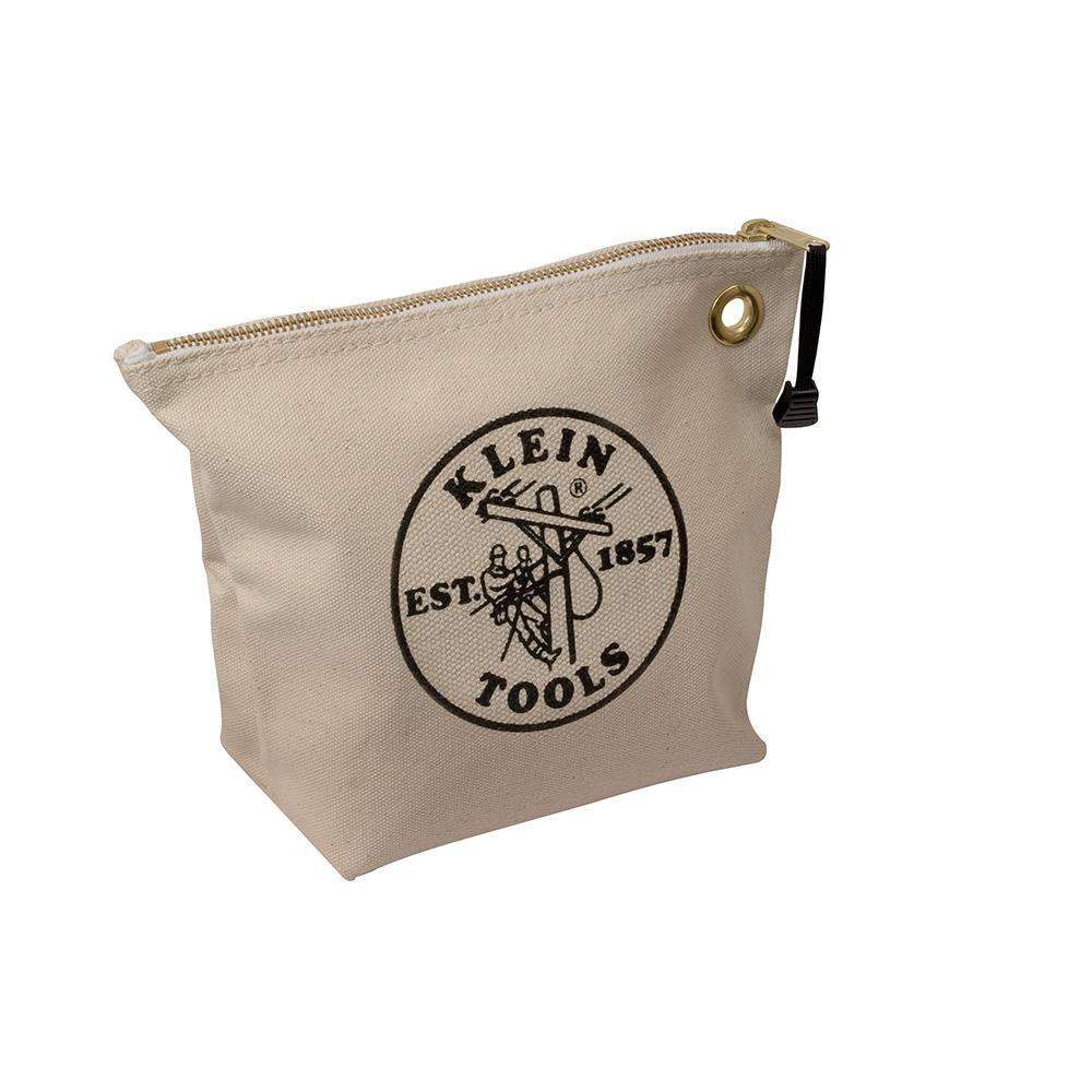 Klein Tools 5539NAT Zipper Bag, Canvas Tool Pouch, 10-Inch, Natural Supply