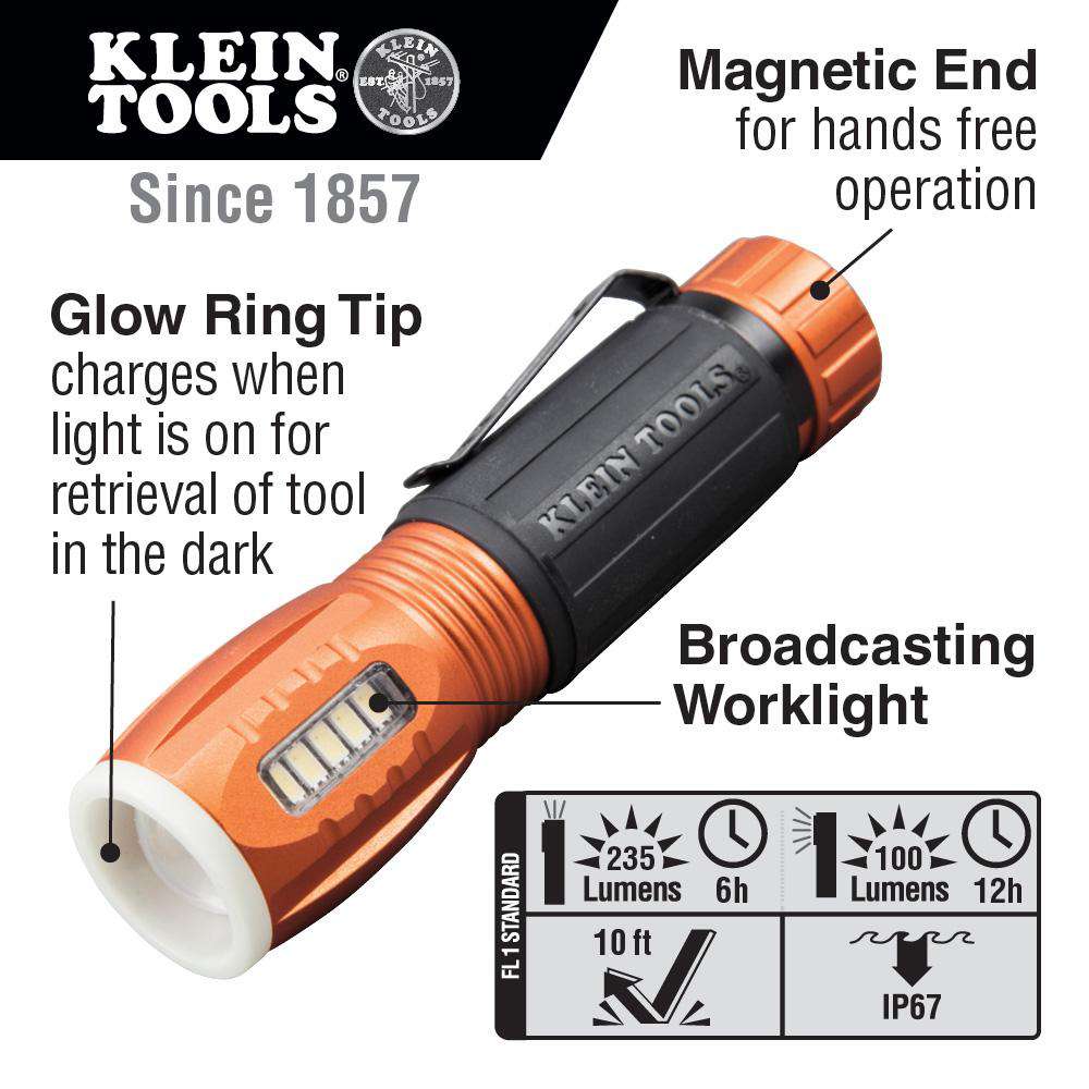 Klein Tools 56028 LED Flashlight with Work Light Fashion