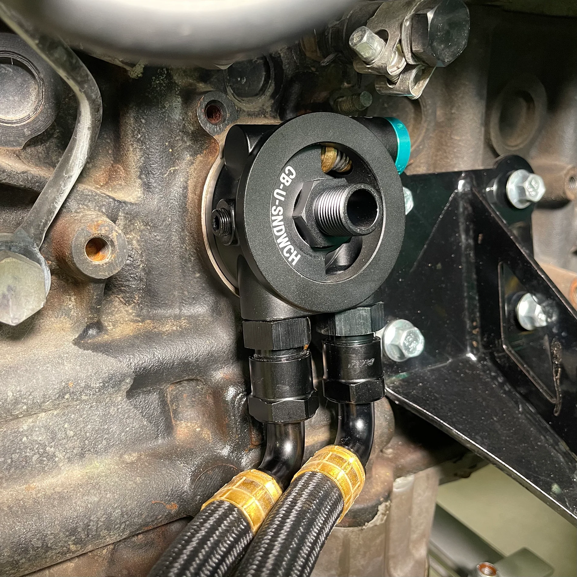 Chase Bays – Chase Bays Oil Cooler Block Adapter – Toyota 1JZ | 2JZ (CB-OILS-3416-STUD-L) Discount