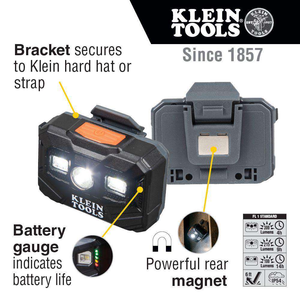 Klein Tools 56062 Rechargeable Headlamp and Worklight, 300 Lumens All-Day Runtime Online Hot Sale