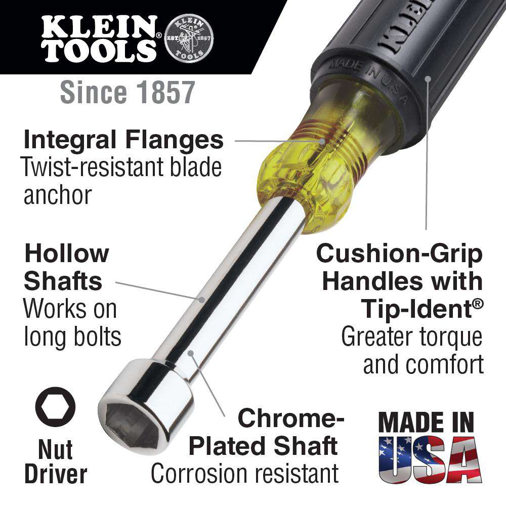 Klein Tools 630-1/2 1/2-Inch Nut Driver, 3-Inch Shaft, Cushion-Grip Discount
