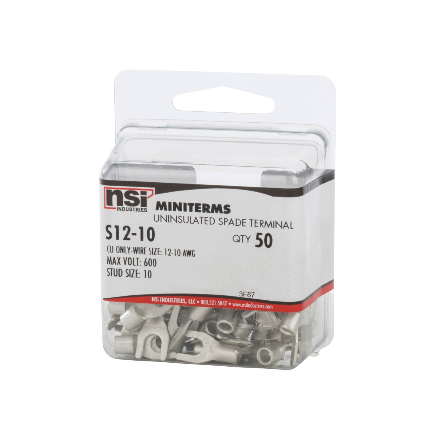 NSI S12-10 12-10 Awg Bare Spade #10 Stud 50 Per Pack on Sale