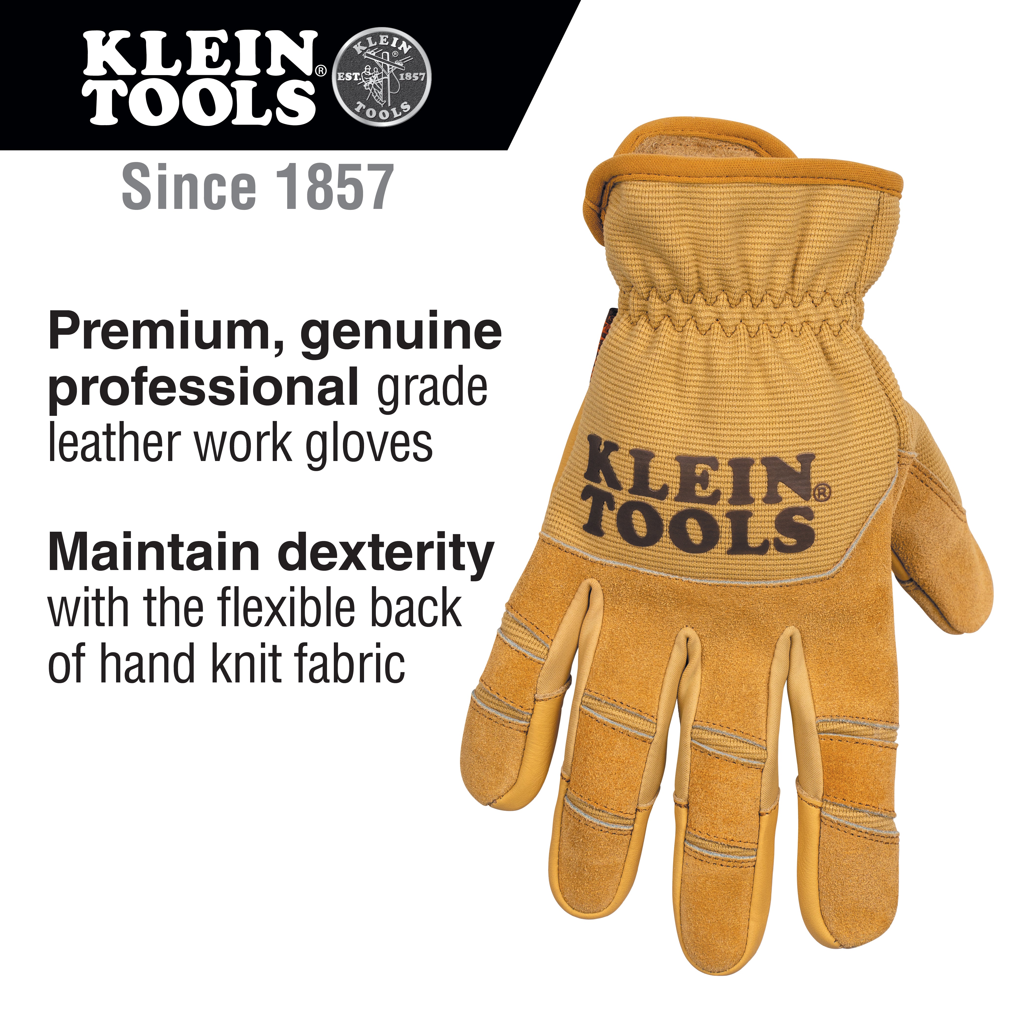 Klein Tools 60607 Leather All Purpose Gloves, Medium Online Hot Sale