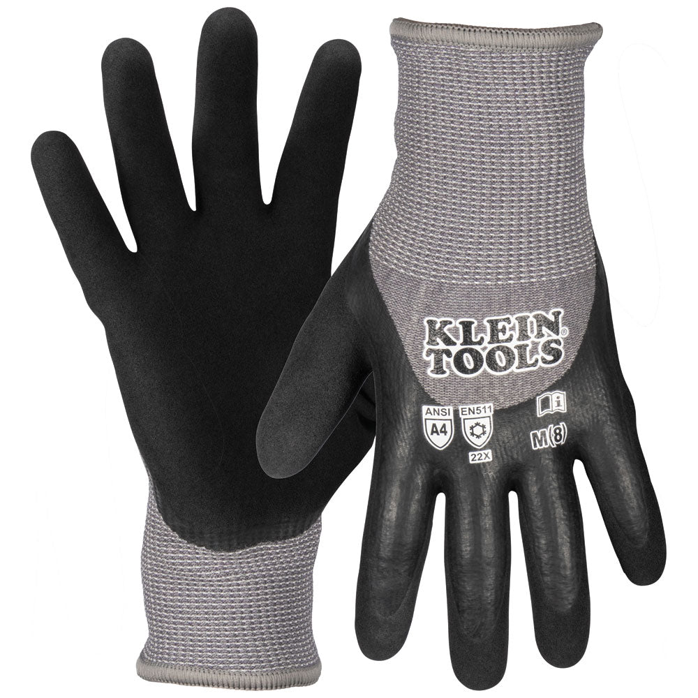 Klein Tools 60838 Winter Knit Dipped Gloves, Cut Level A4, Touchscreen, Medium Sale