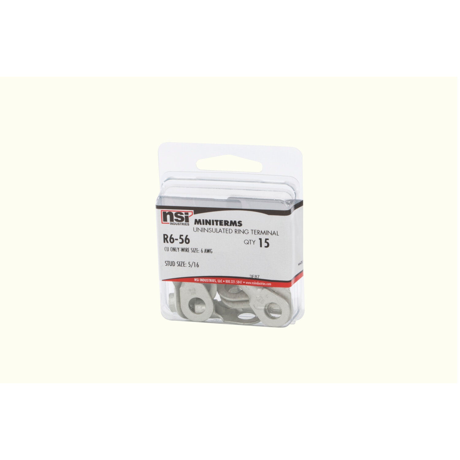 NSI R6-56 6 Awg Bare Ring 5/16″ Stud – 15 Per Pack Discount