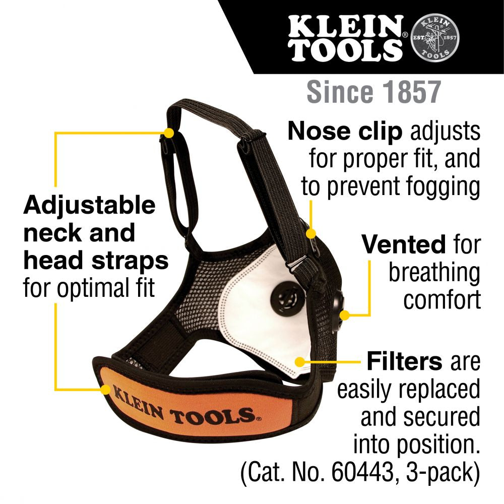 Klein Tools 60442 Reusable Face Mask with Replaceable Filters Online Sale