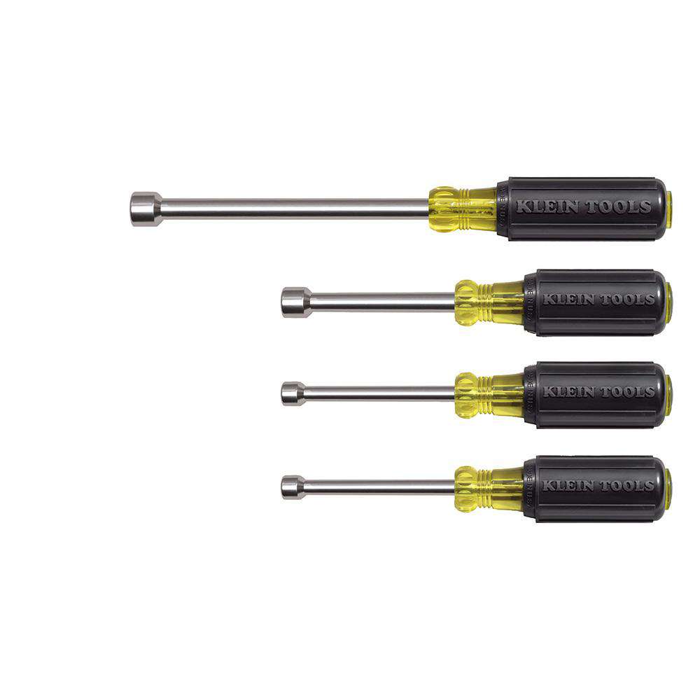 Klein Tools 633 Nut Driver Set 3-Inch Shafts, Cushion Grip, 4-Piece on Sale