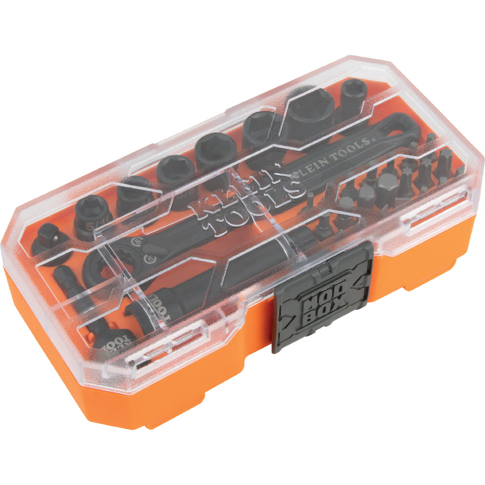 Klein Tools 65300 KNECT™ 1/4-Inch Drive Impact-Rated Pass Through Socket Set, 32-Piece Fashion