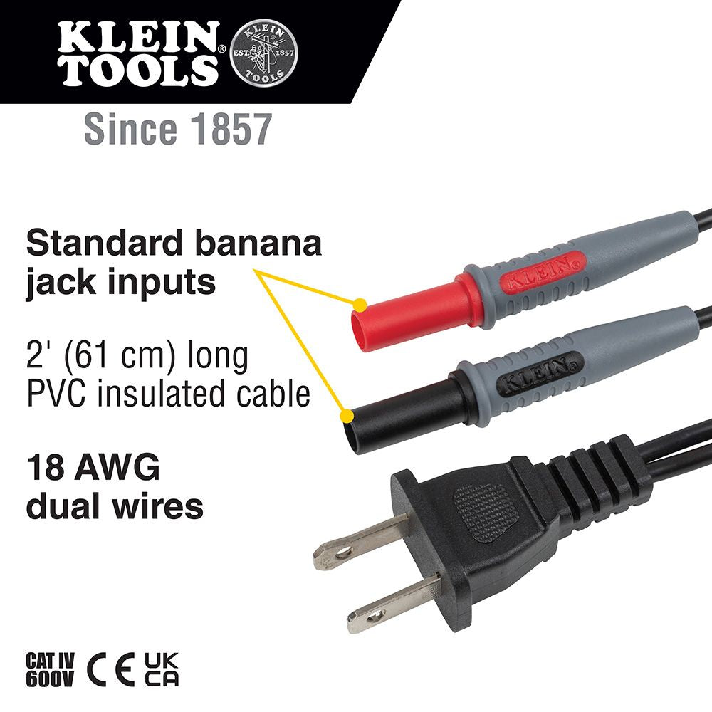 Klein Tools 69357 AC Plug to Banana Jacks Online now
