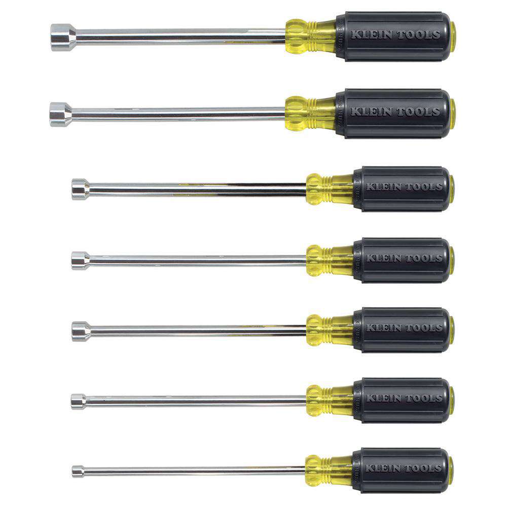 Klein Tools 647 Nut Driver Set, 6-Inch Shafts, 7-Piece Supply