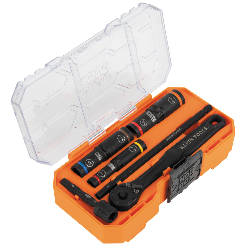 Klein Tools 65238 KNECT™ Essential Deep-Well Heavy-Duty Flip Socket Set, SAE 7-Piece Online Hot Sale